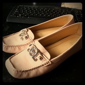 soft pink loafers